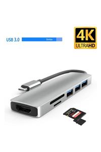 Daytona Ch-13 Type-c To 3*usb 3.0 4k Ultra Hd Hdmı Sd Tf Kart Girişli 6ın1 Çevirici Adaptör