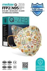 Medizer Qzer Baykuş Desenli N95 Maske 10 Adet