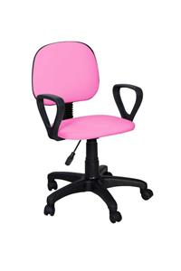 TOMAR Cgn Kollu Çalışma Sandalyesi Ofis Sandalyesi Öğrenci Koltuğu Ofis Ve Büro Sandalyesi- Pembe