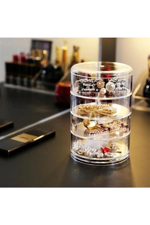 Meleni Home 4 Katlı Dönebilen Takı Organizer Düzenleyici ( 11,5*17,5)