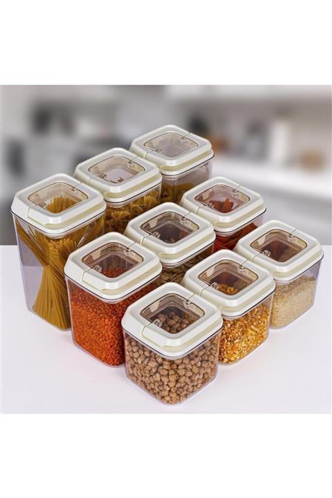 MYBOX 9 Lu Lüks Vakumlu Saklama Kabı Beyaz (özel Kapak) , Erzak Kabı