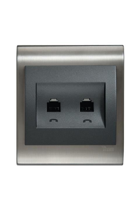 VİKO Thea Blu İkili Numeris Telefon Prizi/tüm Renkler - Inox Beyaz - Füme