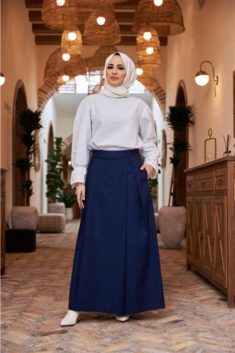 Neways Kadın Lacivert Tensel Pantolon Etek