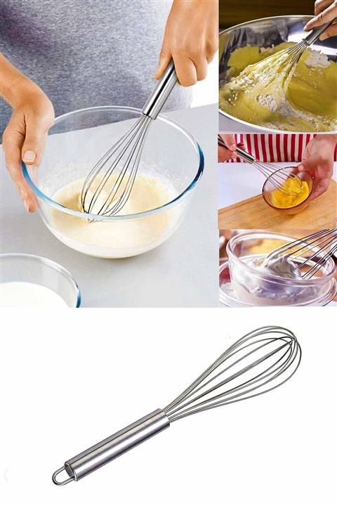 İndirimKap Paslanmaz Çelik Çırpıcı Pratik Yumurta Sos Karıştırıcı Çırpma Teli 21 Cm