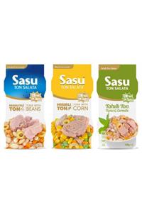 SASU SOSLUTON Mısırlı Ton Salata 2x160 G , Fasulyeli Ton Salata 2x160 G , Tahıllı Ton Salata 2x160 G