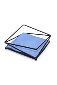 Metal Bending Art Siyah Paslanmaz Dolu Demir Peçetelik Sunum Mutfak Sofra Dekorasyon