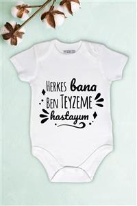 Aser Concept Unisex Bebek Beyaz Herkes Bana Ben Teyzeme Hastayım Baskılı Body Zıbın