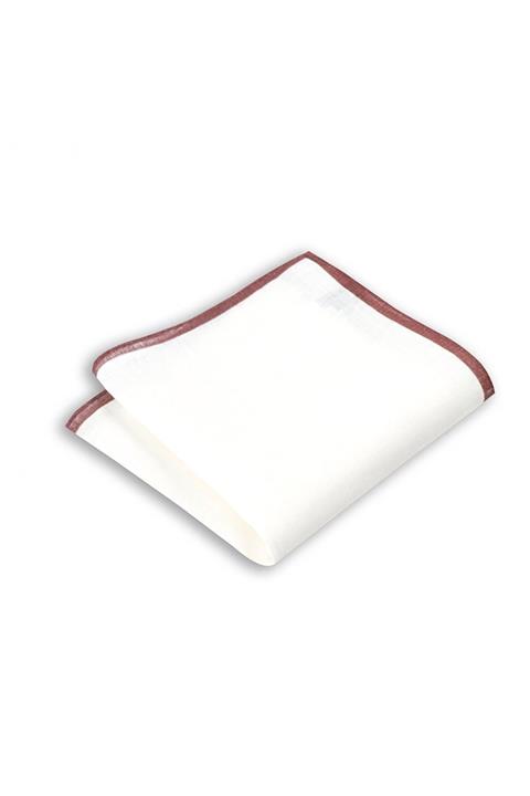 1001 Kravat Kahverengi Kenar Çizgili  33 x 33 cm Keten Cep Mendili