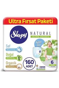 Sleepy Natural Külot Bez 6 Numara Xlarge Ultra Fırsat Paketi 160 Adet