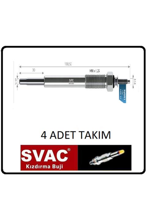 SVAC Kızdırma Bujisi Hyundai Accent Era Elantra Getz 1.5-1.6-2.0crdi- 4 Adet Takım Sv051