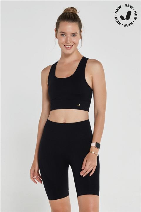 Jerf Gela Çift Katlı Kompress Sport Bra Siyah