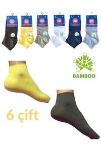 socksbox Bambu 6 Renk Dikişsiz Kısa Çorap / Ipeksi Doku