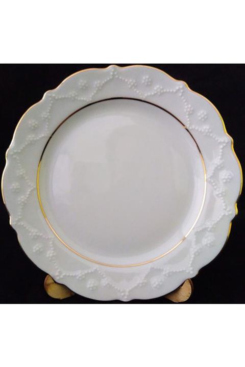Porland Yaldızlı Düz Pasta Tabağı 20 cm 6lı