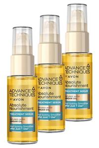 AVON Advance Techniques Argan Yağı Içeren Besleyici Saç Serumu 30 ml Üçlü Set