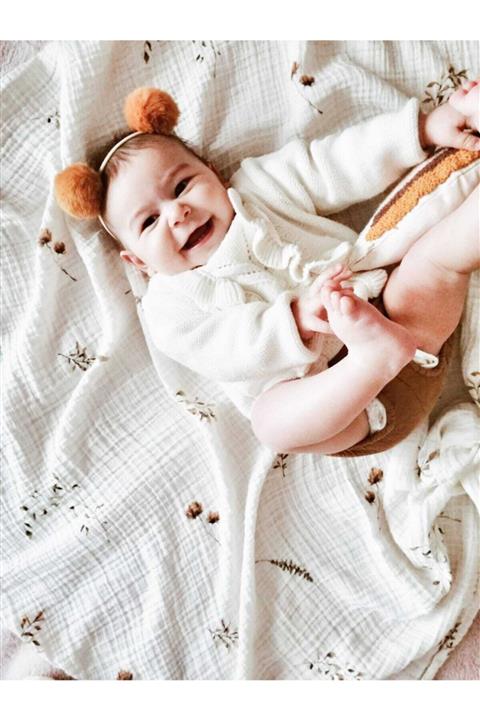 BABYBEK Spring Organik Müslin Örtü 120×120