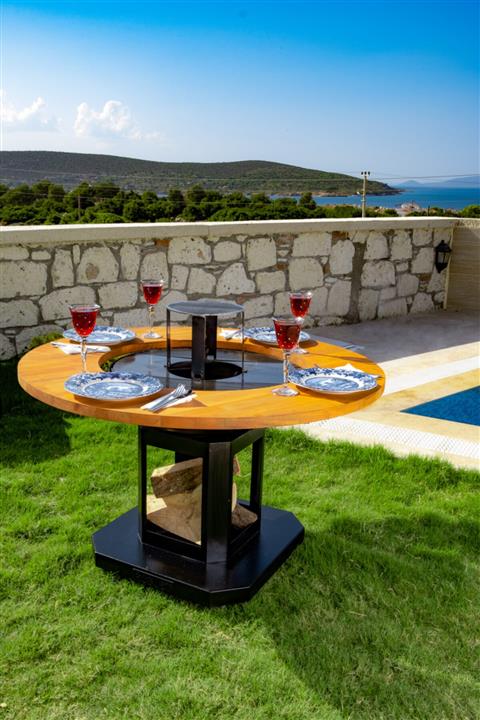 ROBUST Home garden Masa Mangalı All In One Bahçe Şöminesi Mangal Soba