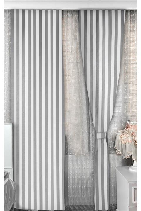 Bebişim Halı Çizgili Çocuk Odası Fon Perde