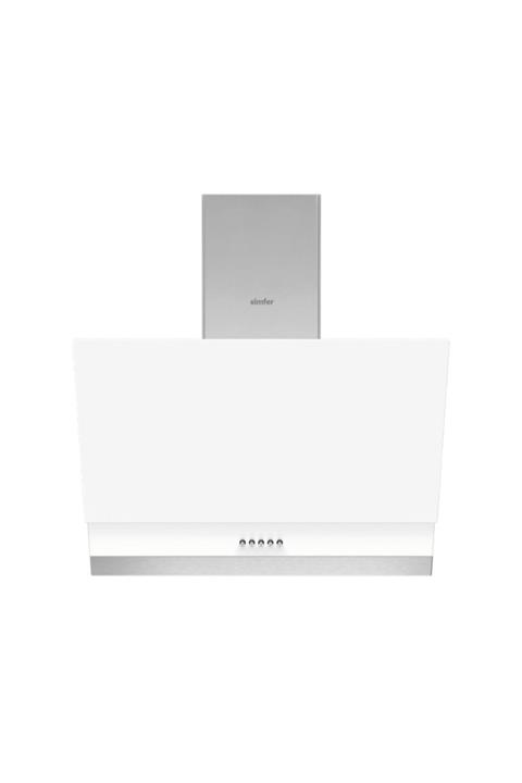 Simfer 9604 60 cm Beyaz Eğik Cam Davlumbaz