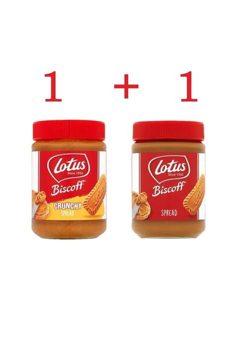 Lotus Biscoff Crunchy 380gr + Spread 400gr Sürülebilir Karamelize Bisküvi Ezmesi