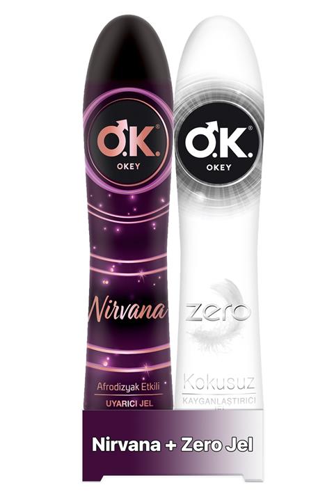 Okey Nirvana Uyarıcı Jel 100 ml +Okey Zero Kayganlaştırıcı Jel 100 ml