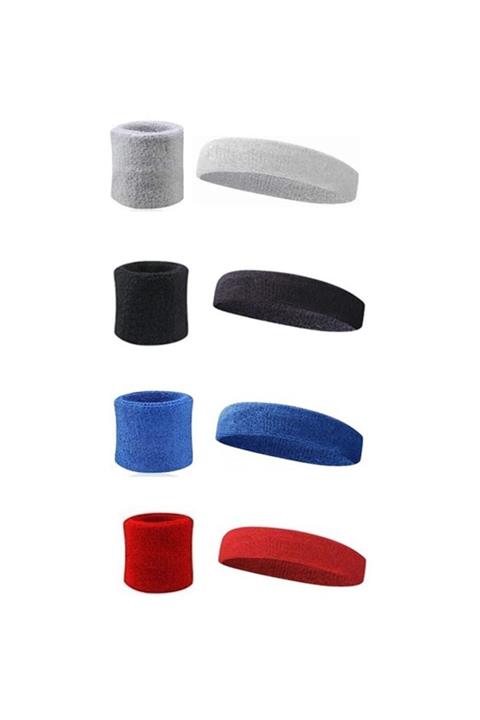 Yukon Unisex Beyaz Saç Bandı ve Bileklik Seti