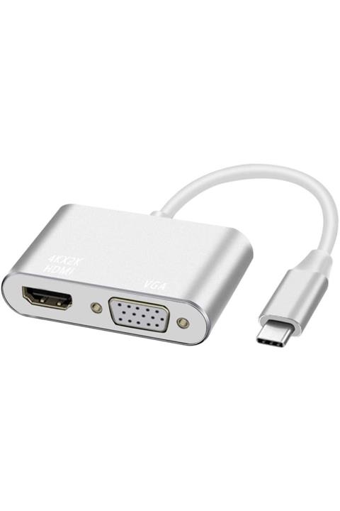 OYUNCUWEBSİTE 2in1 Apple Usb-c Dijital Av Çoklu Bağlantı Noktası Adaptörü Hub