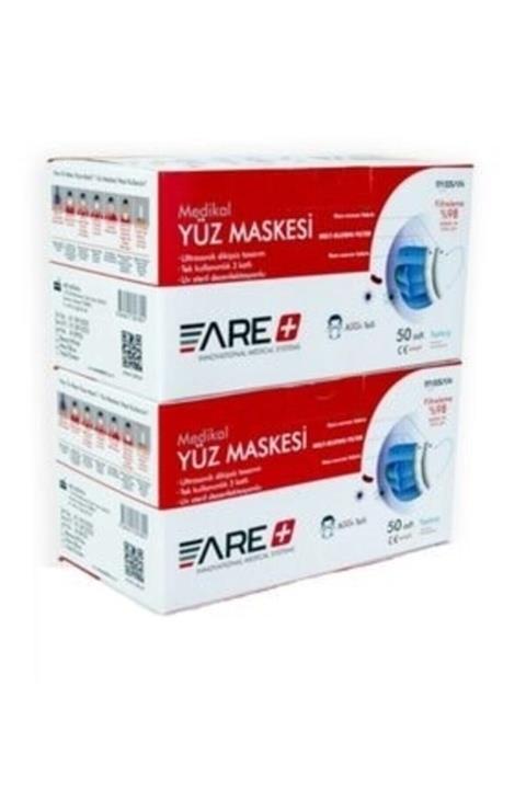 ARE 2 Kutu Lacivert Meltblown Filtreli Cerrahi Maske