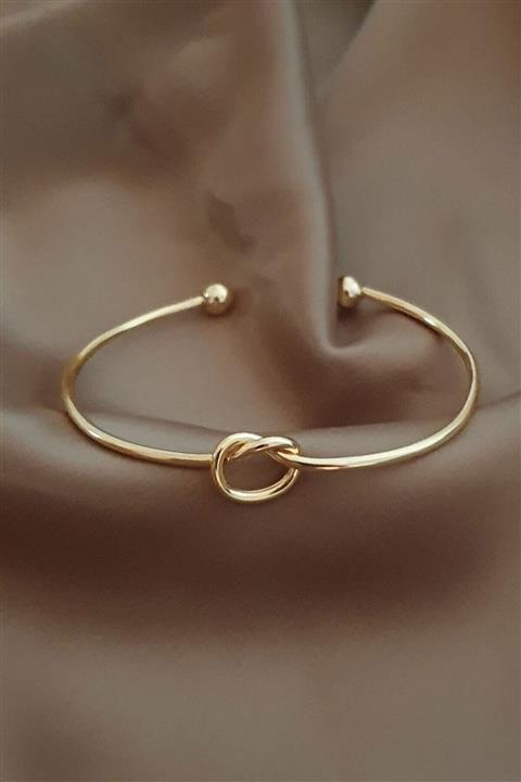 Defne Aksesuar Kadın Altın Kaplama Düğüm Kelepçe Bileklik