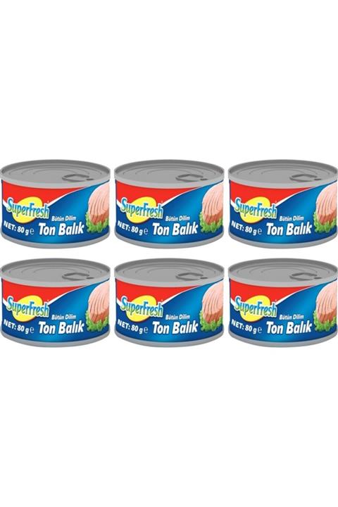 SuperFresh Klasik Ton Balığı Bütün Dilim 80 gr X 6 Adet