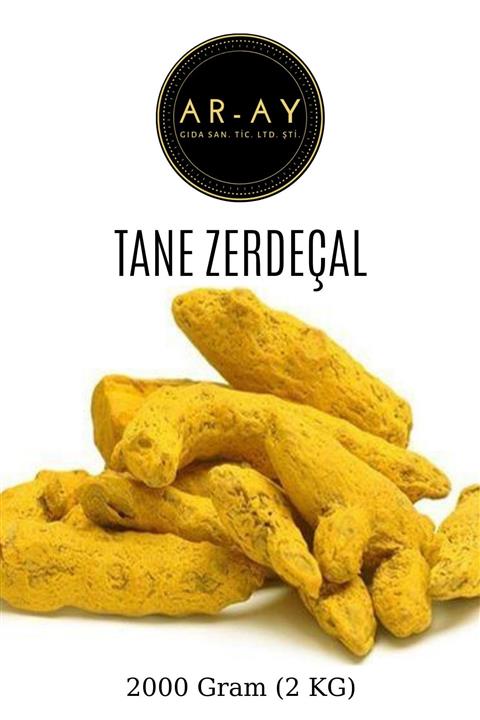 ARAY Kahve & Baharat Zerdeçal Tane ( Kök ) 2000 Gram ( 2 Kg ) Ekonomik Paket