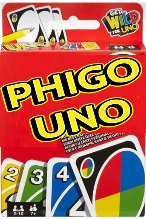Phigo Uno Çift Deste 108 Kart Uno Oyun Kağıt Aile Oyunu