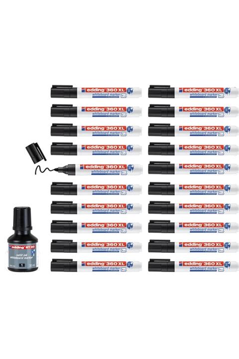 Edding 360 Xl Beyaz Tahta Kalemi 2'li Set Mürekkep + Tahta Silgisi