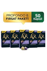 L'OR -Lungo Profondo-Intensity 8-Nespresso Uyumlu Kapsül Kahve Fırsat Paketi 10 x 5 Paket (50 Adet)