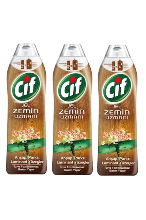 Cif Jel Zemin Uzmanı Ahşap, Parke, Laminant Yüzeyler 750 Ml. X 3 Adet (portakal Çiçeği)
