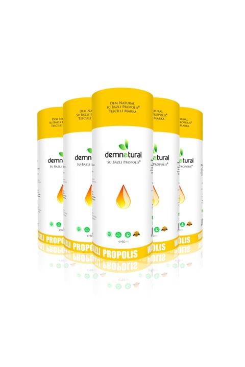 Dem Natural Demnatural Su Bazlı Propolis Damla 50ml Sertifikalı - 5 Adet