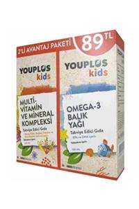 Youplus Kids Multivitamin 100 ml ve Omega 3 Şurup 100 ml 2'li Kofre