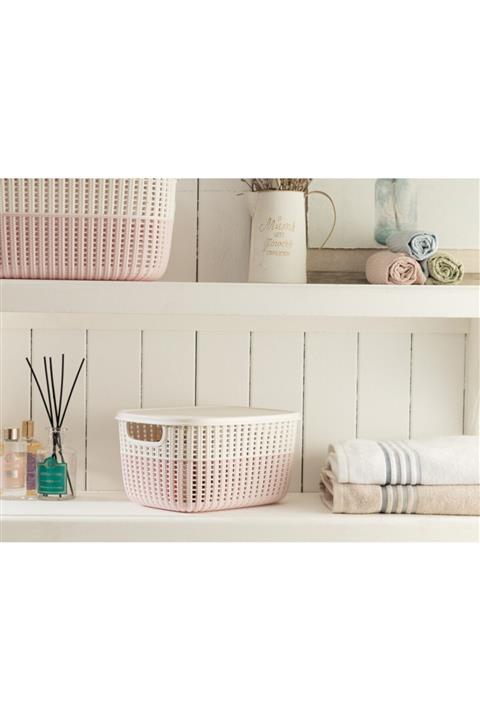 Madame Coco Buckley Kapaklı Sepet 6,8 Lt - Soft Pudra