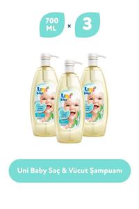 Uni Baby Saç ve Vücut Şampuan 700 ml 3'lü