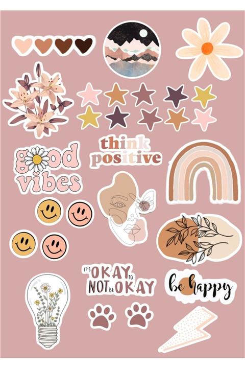 Piksel Grafik Mor Telefon Tablet Stickerı