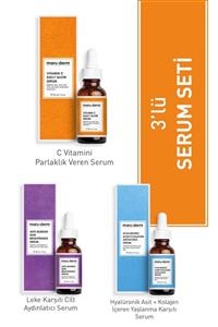 Maru.Derm Maruderm 3'lü Fırsat Serum Seti - Leke Serumu, Hyalüronik Asit Serum, C Vitamini Serumu