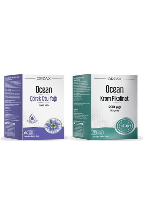 Ocaen Takviye Edici Ocean Çörek Otu Yağı 60 Kapsül Ve Krom Pikolinat 90 Kapsül