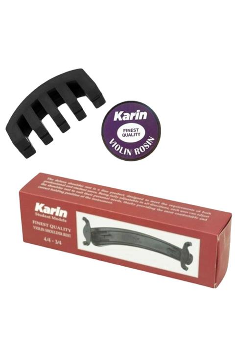 Karin Violin Shoulder Rest Keman Yastığı 4/4 4/3 Ayarlanabilir + Keman Reçine + Kauçuk Keman Sustucu