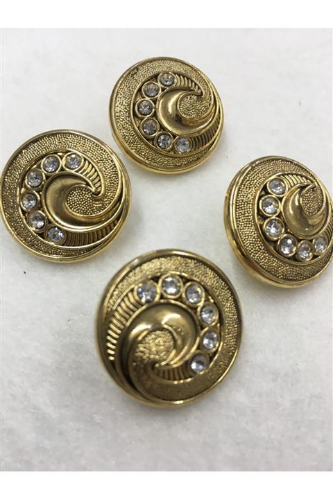 karantuhafiye Metalize Taşlı Ceket Hırka Düğmesi 4 Lü Set