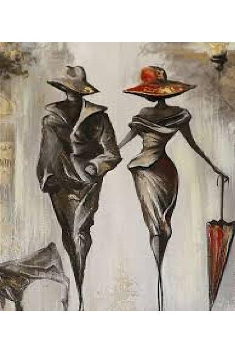 HabuHobi 35x50 Sayılarla Boyama Seti Fırça Pamuk Tuval Şeklinde Çerçeveli