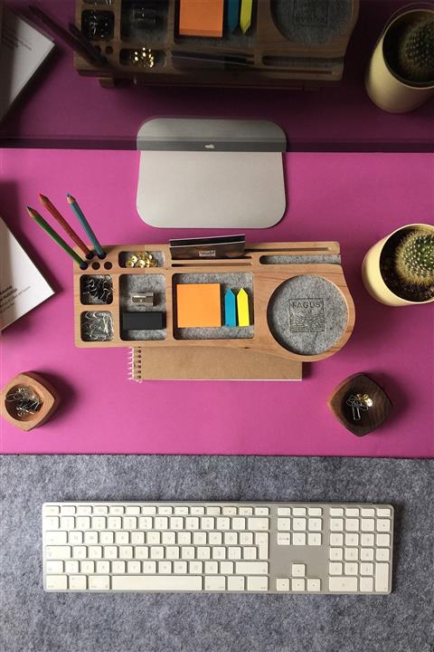 Fagus Wood Mini Stanley Masa Düzenleyici (Gri)