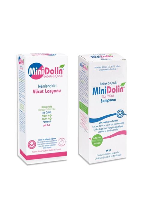Dermadolin Minidolin Bebek Saç Ve Vücut Şampuanı 250 ml + Minidolin Nemlendirici Vücut Losyonu 250 ml