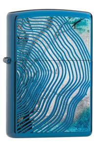 Zippo Çakmak 29827 Tree Rings Design High Polish Blue , Ağaç Halkaları Tasarımı