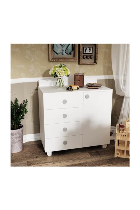 Baby Darling Pearl Şifonyer Beyaz %100 Mdf