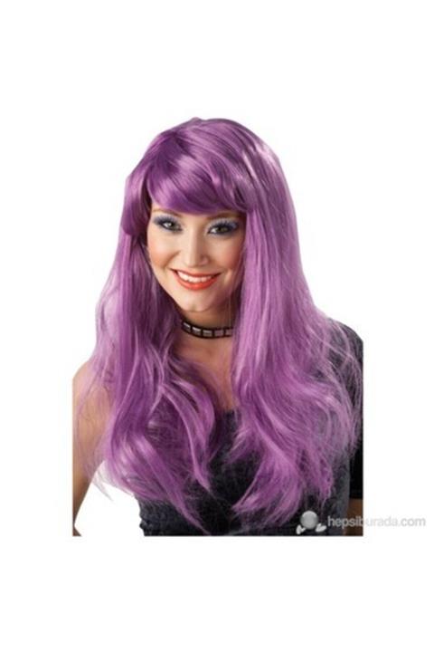 Samur Mor Renk Uzun Parti Peruğu