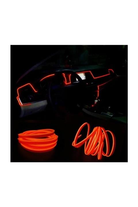 3M 2 Metre Araç Içi Kırmızı Torpido Led Göğüs Ipi Işıklı Neon Torpido 12v Kırmızı Neon